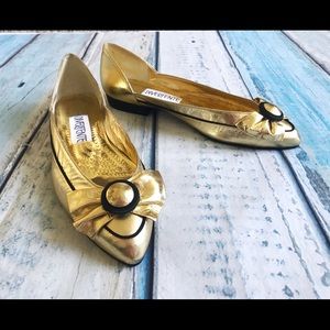 Divertente gold leather flats